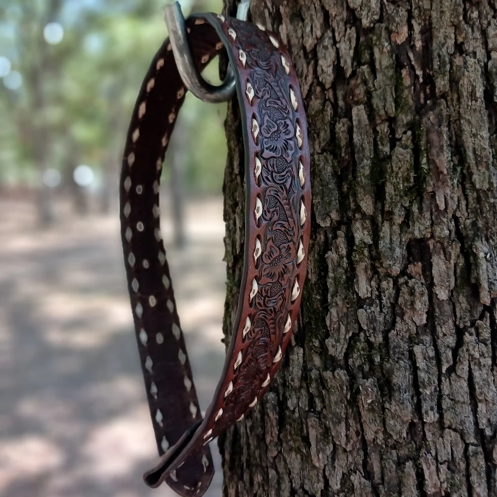 Tooled Leather Western Belt child